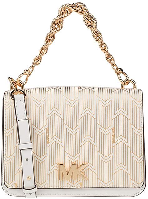 Michael Kors Mott Metallic Deco Chain Swing Shoulder/hand Bag 